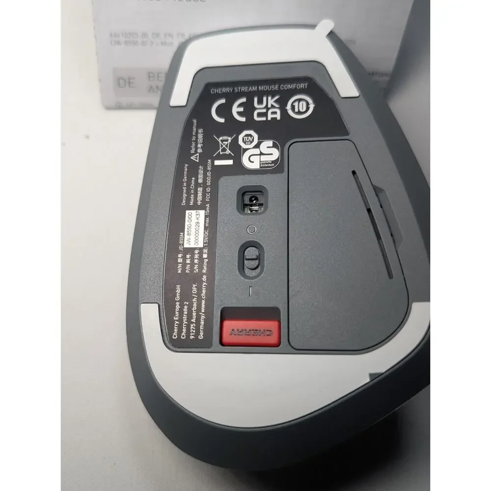 Cherry Stream Mouse Comfort Wireless Ergonomic Mouse JW-8550-0/00 Tested Works